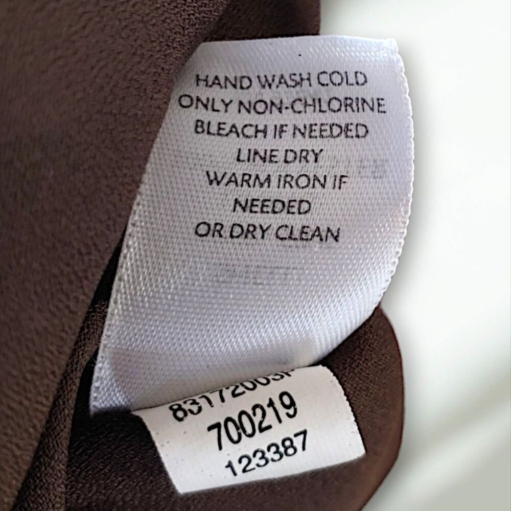 j.jill 100% Silk Dress Womens 8P Petites Medium Brown Midi Short Sleeve - Picture 9 of 10